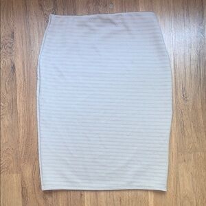 Charlotte Russe Cream Ribbed Midi Skirt